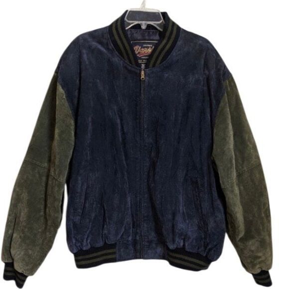 Vintage Varsity Navy Green Suede Leather Jacket Men’s Size XX L Princeton N.J. - Picture 8 of 8